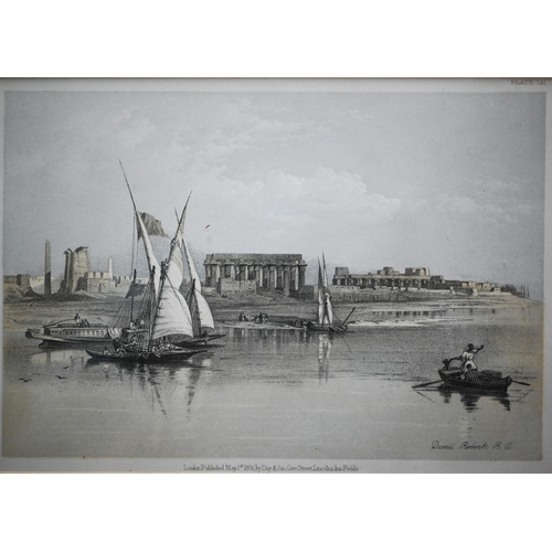 779 - After David Roberts (1796-1864) - 'General view of the Ruins of Luxor from the Nile', colour lithogr... 