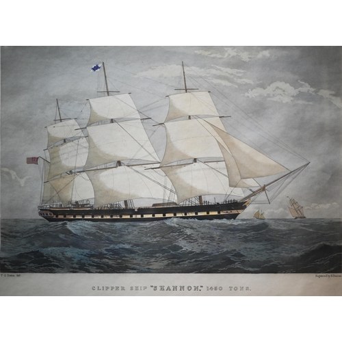 785 - A set of four engravings after Duncan - The Clipper Ships Mirage, Shannon, Cosmos and HMS Winchester... 