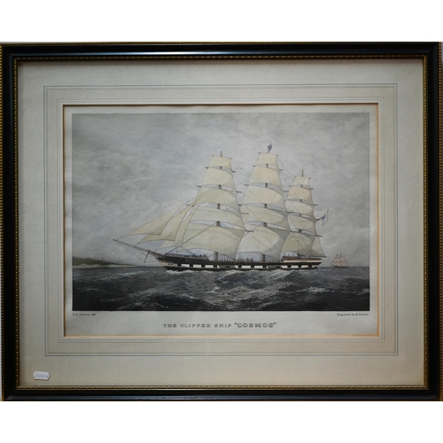 785 - A set of four engravings after Duncan - The Clipper Ships Mirage, Shannon, Cosmos and HMS Winchester... 