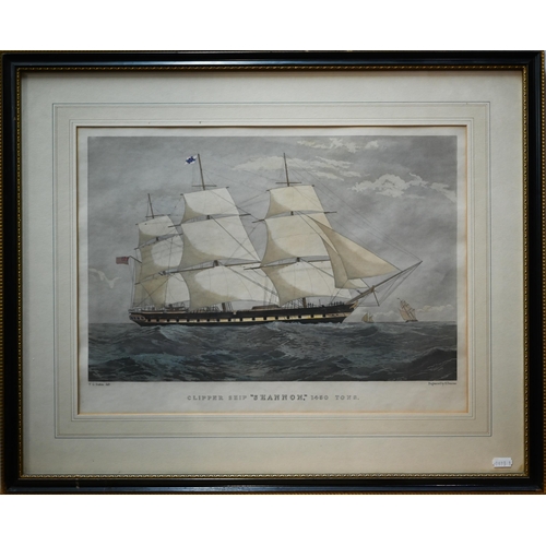 785 - A set of four engravings after Duncan - The Clipper Ships Mirage, Shannon, Cosmos and HMS Winchester... 