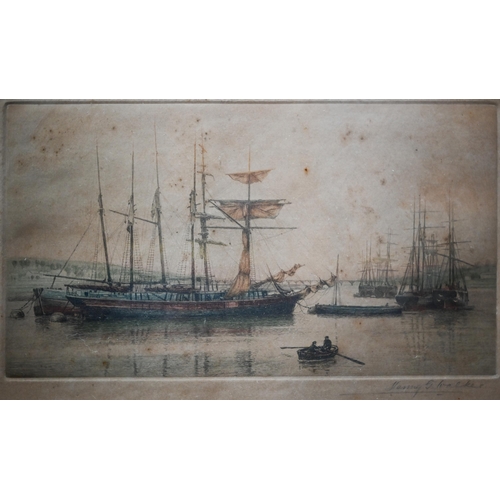 786 - Mixed marine pictures including Yachting scene off Cowes, Isle of Wight, pub 1851 by Fores, 43 x 54 ... 