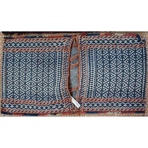 833 - A hand woven Belouch saddlebag to/w a Sumak flatweave double saddlebag (2)