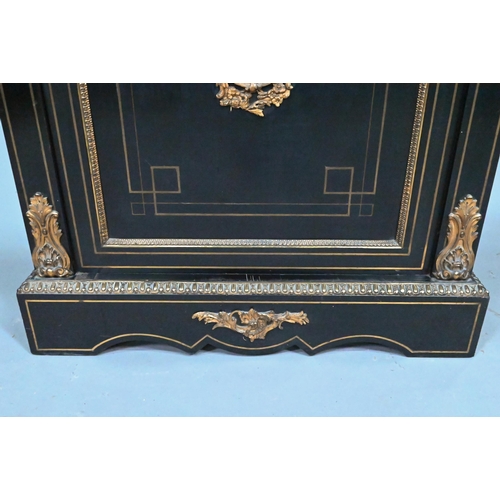 850 - Druce & Co., London, a Victorian gilt-metal mounted ebonised pier cabinet, the door centred with... 