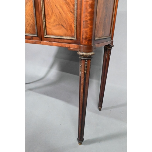 851 - A fine French gilt-metal mounted kingwood salon cabinet, the marble top with 3/4 pierced gallery ove... 