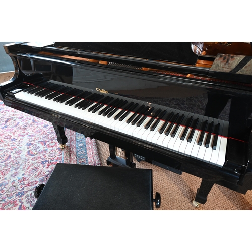 884 - A modern Challen gloss ebonised baby grand piano, frame no. GP148 1181587, fitted with an electric p... 