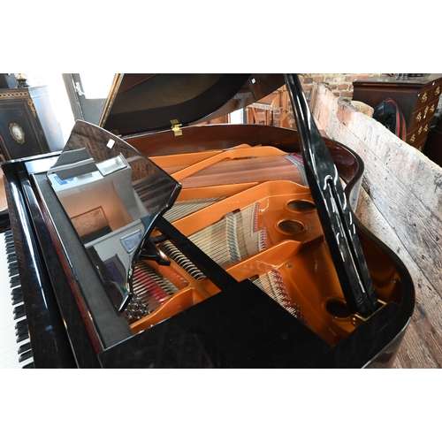 884 - A modern Challen gloss ebonised baby grand piano, frame no. GP148 1181587, fitted with an electric p... 