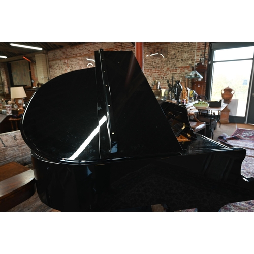 884 - A modern Challen gloss ebonised baby grand piano, frame no. GP148 1181587, fitted with an electric p... 