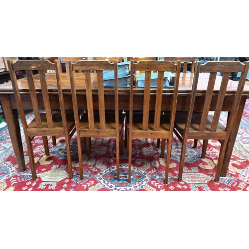 918 - A harlequin set of eight oak country dining side chairs, comprising four and two (8)