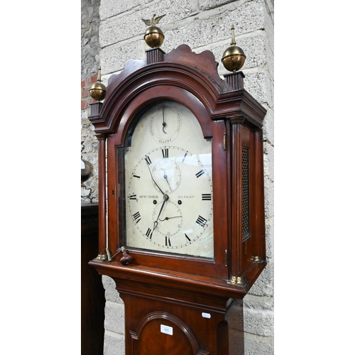 935 - Richard Chater, London, a George III mahogany 8-day longcase clock, the enameled arched dial with su... 