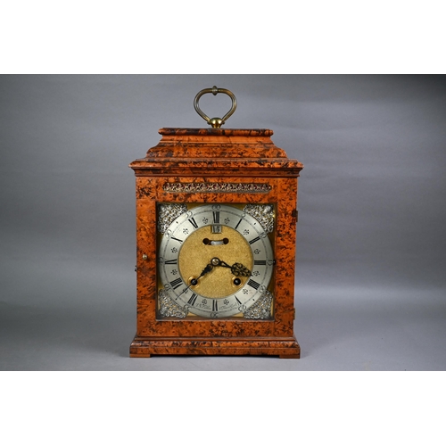 939 - F S Eichler, Frankfurt, an 18th century twin fusee 8-day table clock, the brass dial with silvered r... 