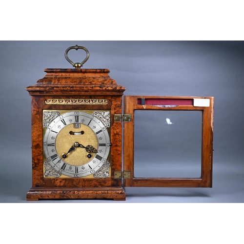 939 - F S Eichler, Frankfurt, an 18th century twin fusee 8-day table clock, the brass dial with silvered r... 