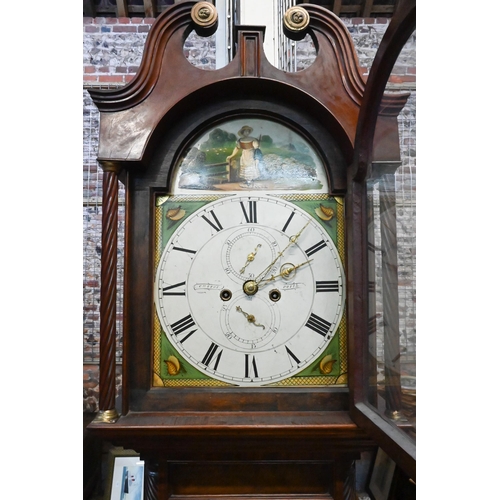 942 - Currer, Perth, a Victorian mahogany cased longcase clock, the 8-day enamelled dial with subsidiary s... 