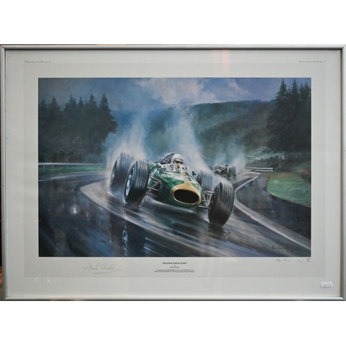 1131 - A collection of eight framed limited edition motor racing F1 (Formular 1) coloured prints by Alan Fe... 