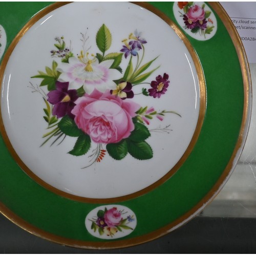 599 - A set of twelve 19th century Continental porcelain cabinet plates individually painted with floral s... 