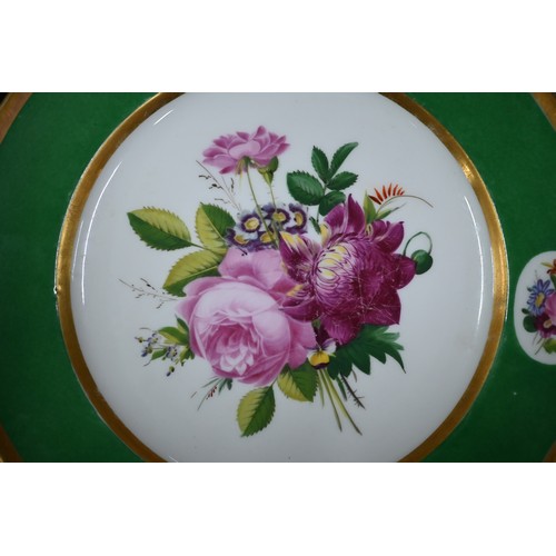 599 - A set of twelve 19th century Continental porcelain cabinet plates individually painted with floral s... 