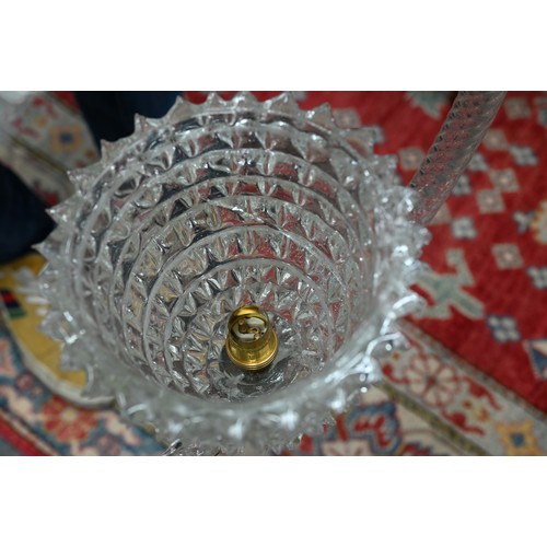 968 - A vintage Barovier & Toso Murano clear glass light fitting, approx. 40 cm dia. x 100 cm h