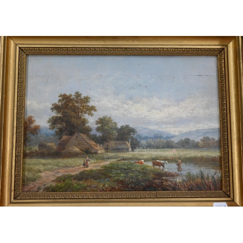 303 - Leopold Rivers - A pair of landscape views, oil on canvas, signed circa 1878, 24 x 34 cm (2)