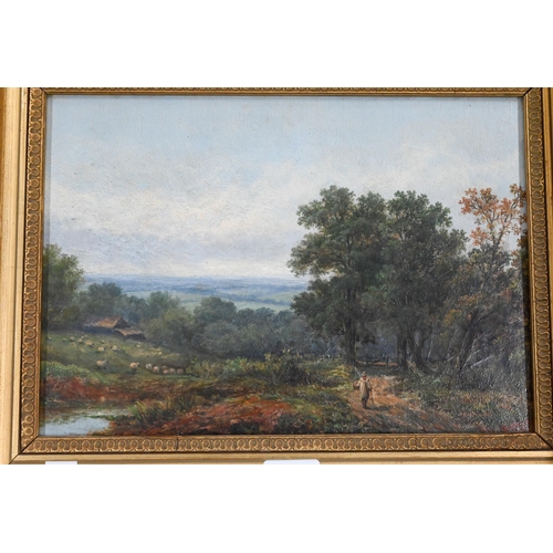 303 - Leopold Rivers - A pair of landscape views, oil on canvas, signed circa 1878, 24 x 34 cm (2)