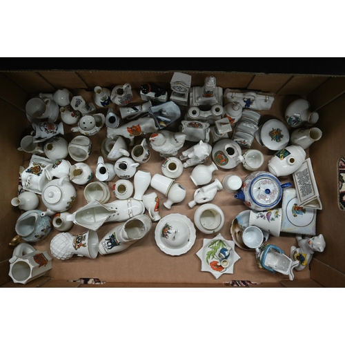 118 - Collection of approx 130 Goss and other crested china ornaments to/w various other souvenir china (2... 