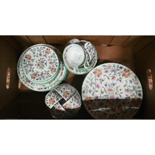 119 - Minton china 'Haddon Hall' dinner/tea service (approx 70 pieces including covers) (2 boxes)