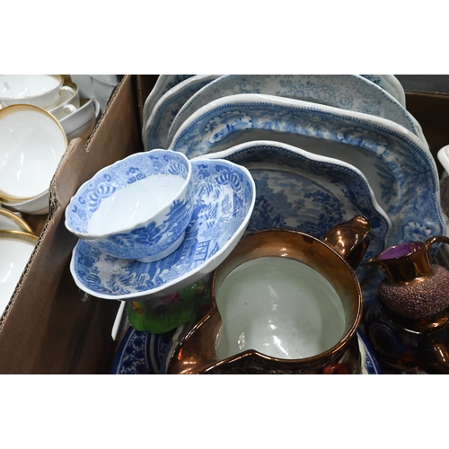 128 - Late Georgian Spode blue and white tea bowl and saucer, to/w various other blue and white pottery, M... 