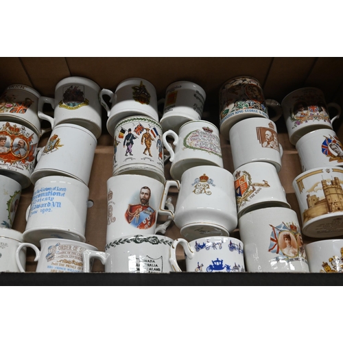 131 - Twenty-four Edwardian and later commemorative mugs including 1914 'The Allies', Laura Knight 1937 Co... 