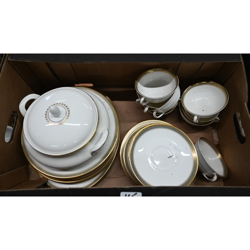 165 - Royal Doulton Clarendon dinner/coffee service (64 pieces including covers) (2 boxes)