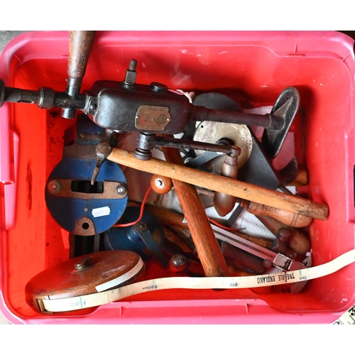 20 - A quantity of assorted vintage hand tools - in two crates (2)