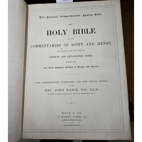 200 - #Victorian Family Bible with brass-mounted leather binding (af)