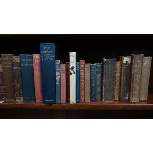 202 - Quantity of vintage hardcover books, including history, biography, travel and literature, on two she... 