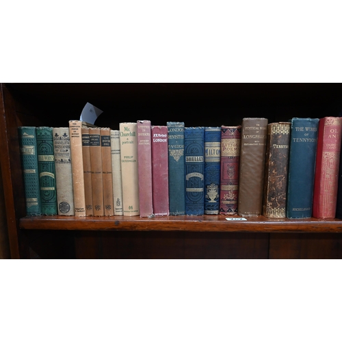 202 - Quantity of vintage hardcover books, including history, biography, travel and literature, on two she... 