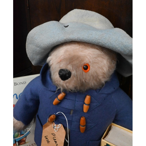 204 - Shirley Clarkson-style Paddington Bear, the label signed by author Michael Bond, to/w A Bear called ... 