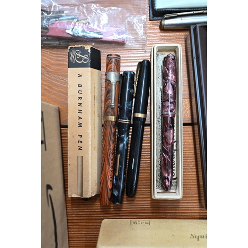 205 - Various vintage and later pens, including Conway Stewart, Parker, Sheaffer, Waterman, Burnham, etc. ... 