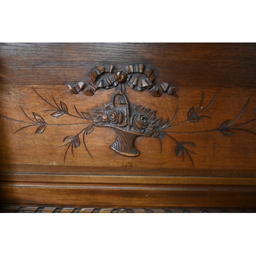 273 - A French carved oak double bedstead