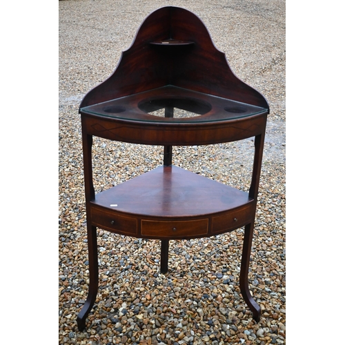 286 - A Victorian mahogany corner washstand