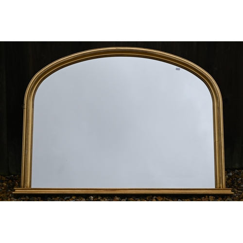 294 - A Victorian style gilt framed over-mantel mirror, 114 cm x 81 cm h