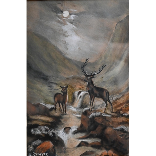 310 - Assorted watercolours including stag, Cecil Wallinger landscape, R F McIntyre London from Greenwich ... 