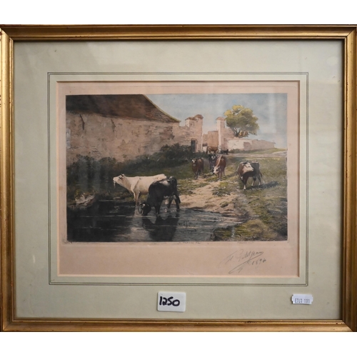 310 - Assorted watercolours including stag, Cecil Wallinger landscape, R F McIntyre London from Greenwich ... 