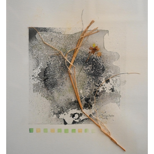 314 - #Simon Dobbs - Mixed media collage abstract, signed, 41 x 35 cm