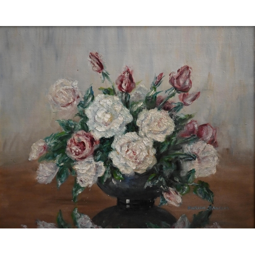 315 - Marion Broom - Still life study with roses, oil on canvas, signed, 40 x 48 cm 