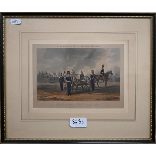 323 - Richard Simkin (1840-1926) - Royal Artillery cannoneers, watercolour, signed, 12 x 19 cm to/w Royal ... 