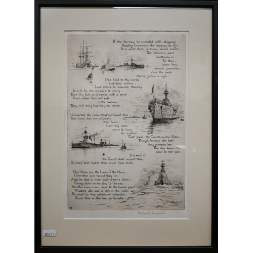 324 - After Rowland Langmaid - The Laws of the Navy - four plates, etchings, pencil signed, 31.5 x 21.5 cm... 