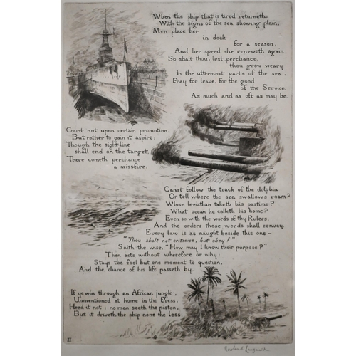 324 - After Rowland Langmaid - The Laws of the Navy - four plates, etchings, pencil signed, 31.5 x 21.5 cm... 