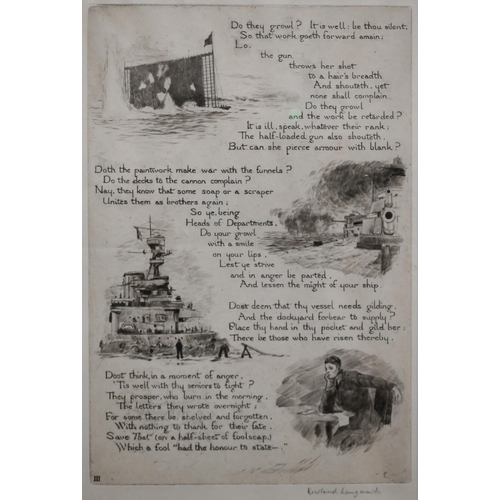 324 - After Rowland Langmaid - The Laws of the Navy - four plates, etchings, pencil signed, 31.5 x 21.5 cm... 