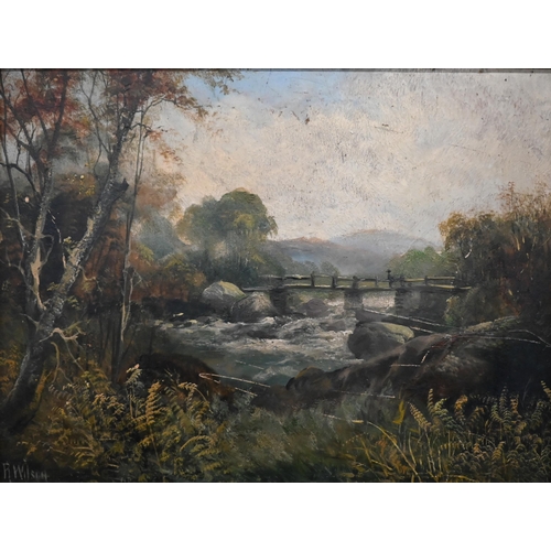 325 - R Wilson - a trio of landscape views, oil on board, signed, 23 x 30.5 cm and 13.5 x 24 cm (3)