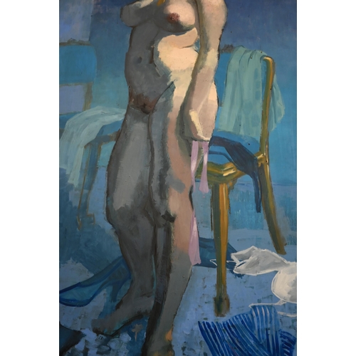 329 - GB Smith - Female nude study, oil on board, signed and dated '70, 180 x 80 cm