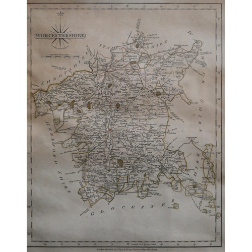 342 - A map engraving of Worcestershire, 27 x 22 cm to/w 'Restoration Day, Worcestershire', from Illustrat... 