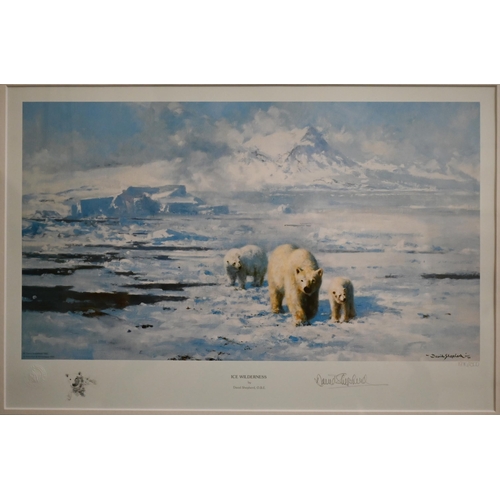 344 - After David Shepherd - 'Lone Wanderers of the Arctic', limited edition print numbered 431/1500, 49 x... 