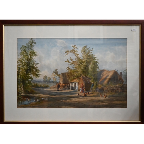 345 - John Faulkner - Two rural scenes, watercolour, signed and dated 1875, 33 x 51 cm (2)