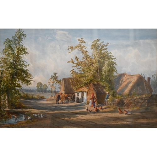 345 - John Faulkner - Two rural scenes, watercolour, signed and dated 1875, 33 x 51 cm (2)